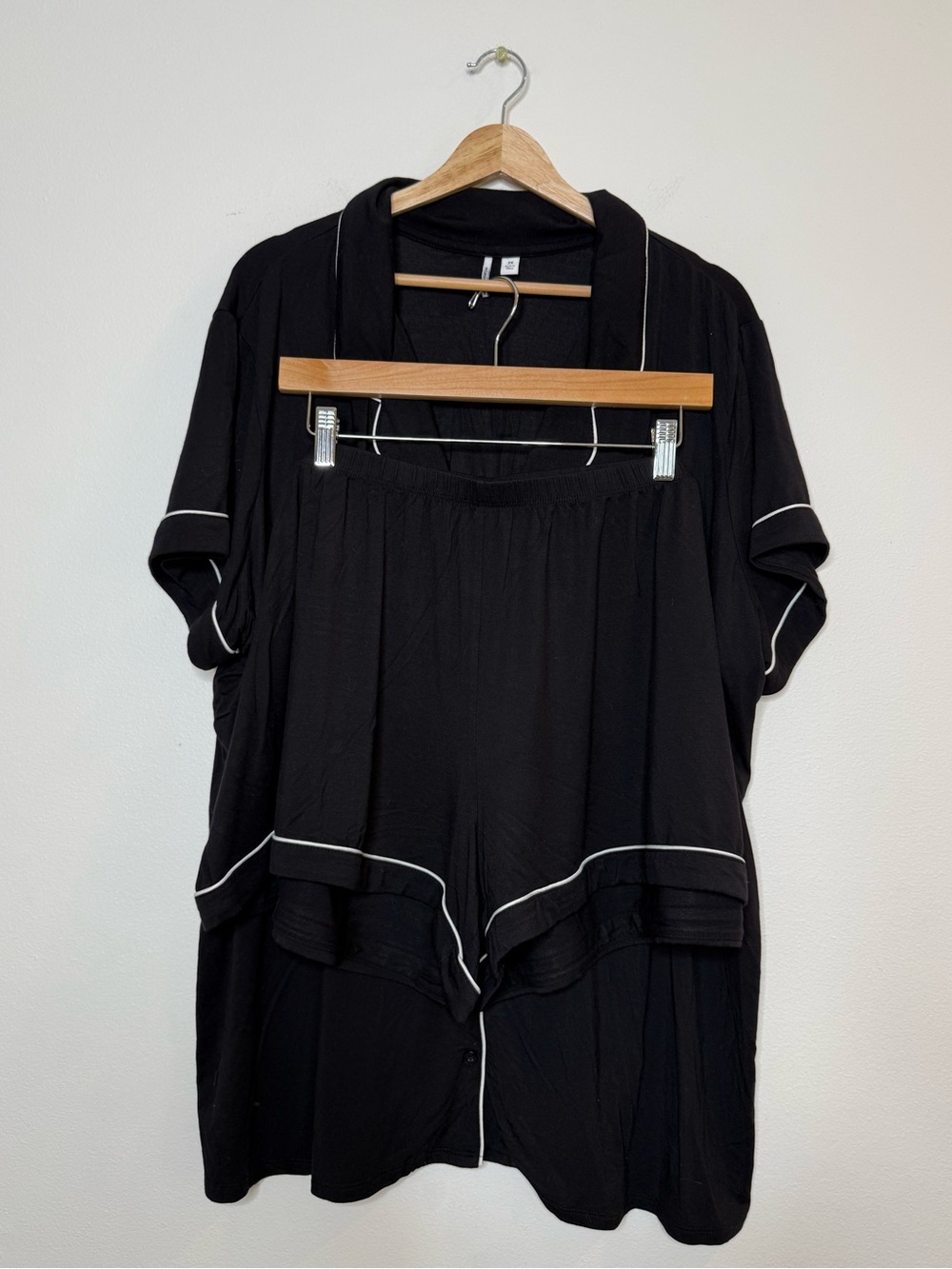 Nordstrom Tencel Modal Sleep Set in black with white piping size 2X plus size